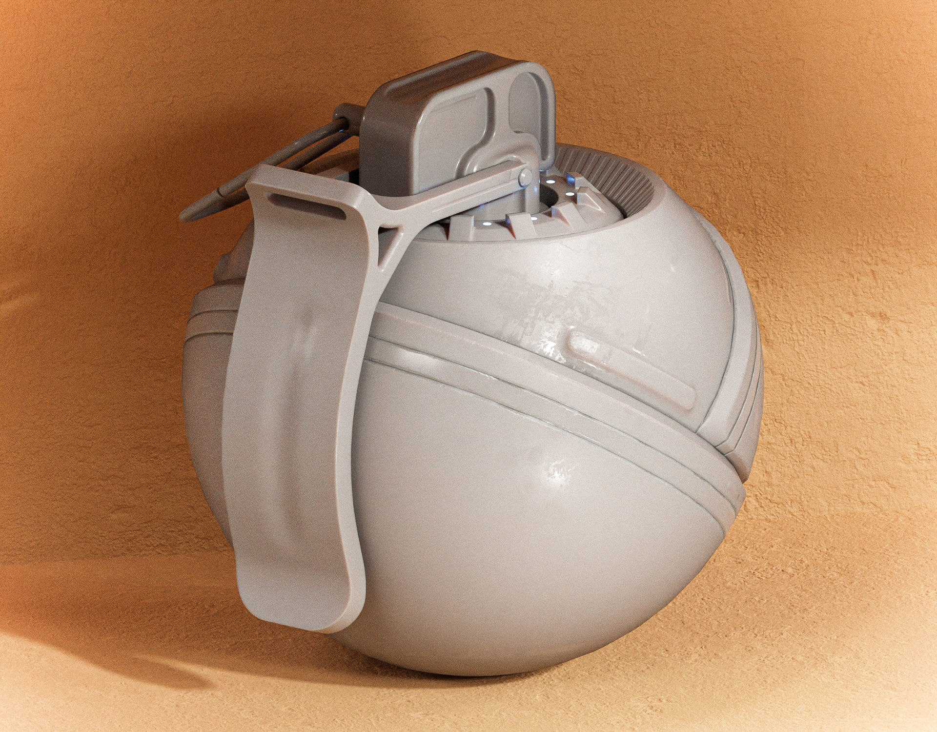 Sci-fi Grenade Flyx PBR Low-poly 3D model_8