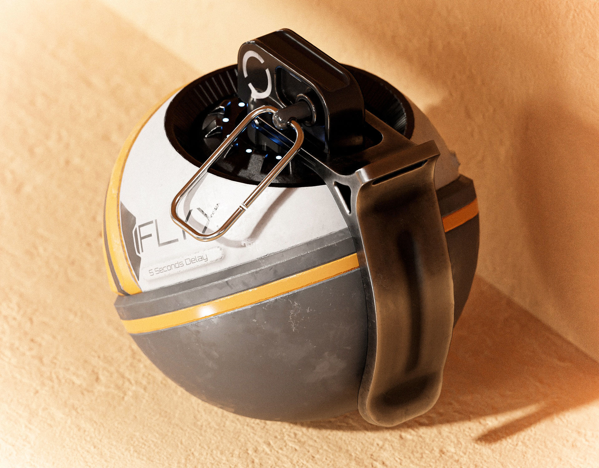 Sci-fi Grenade Flyx PBR Low-poly 3D model_3