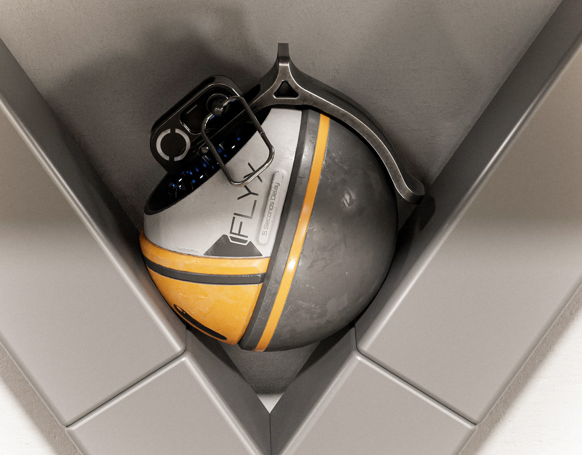 Sci-fi Grenade Flyx PBR Low-poly 3D model_1