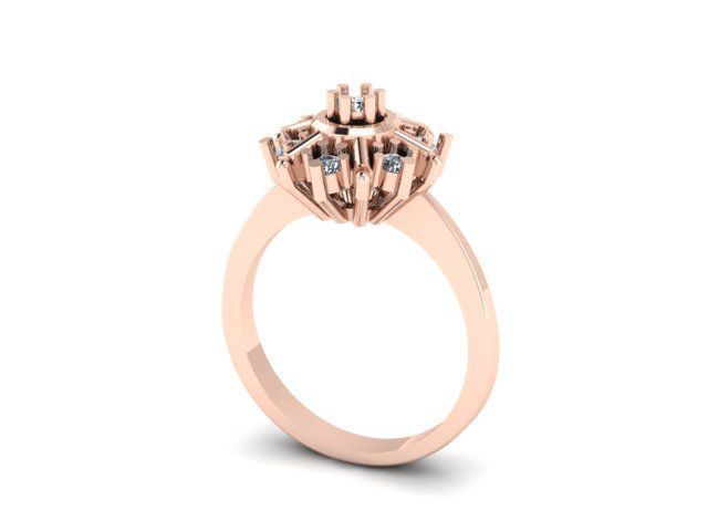 New Born Baby ring for daimonds 3D print model_8