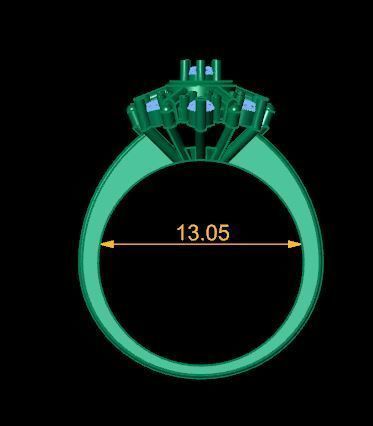 New Born Baby ring for daimonds 3D print model_14