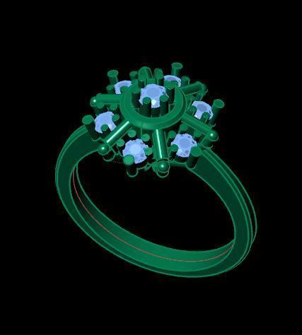New Born Baby ring for daimonds 3D print model_9