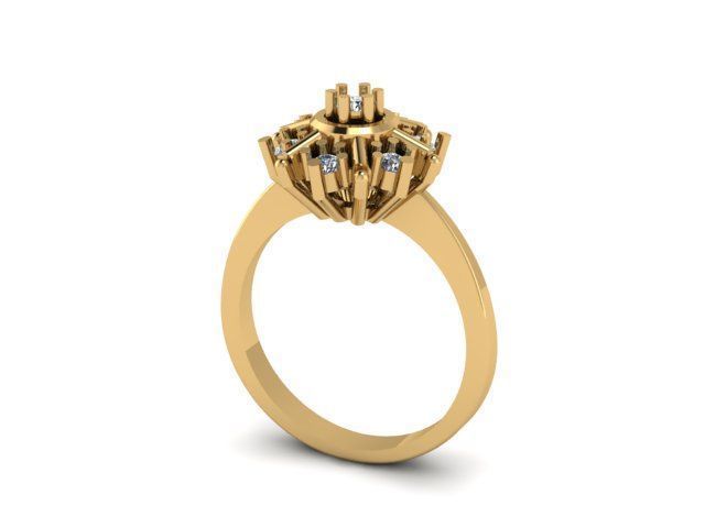 New Born Baby ring for daimonds 3D print model_6