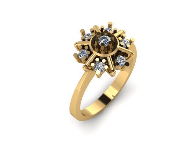 New Born Baby ring for daimonds 3D print model_3