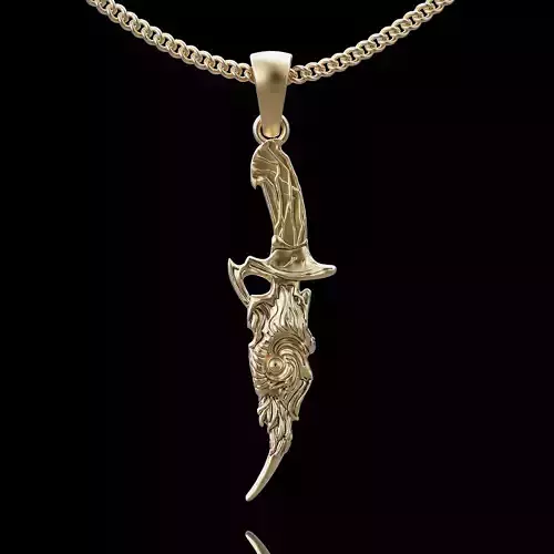 Eye dagger pendant silver gold printable jewelry 3D model