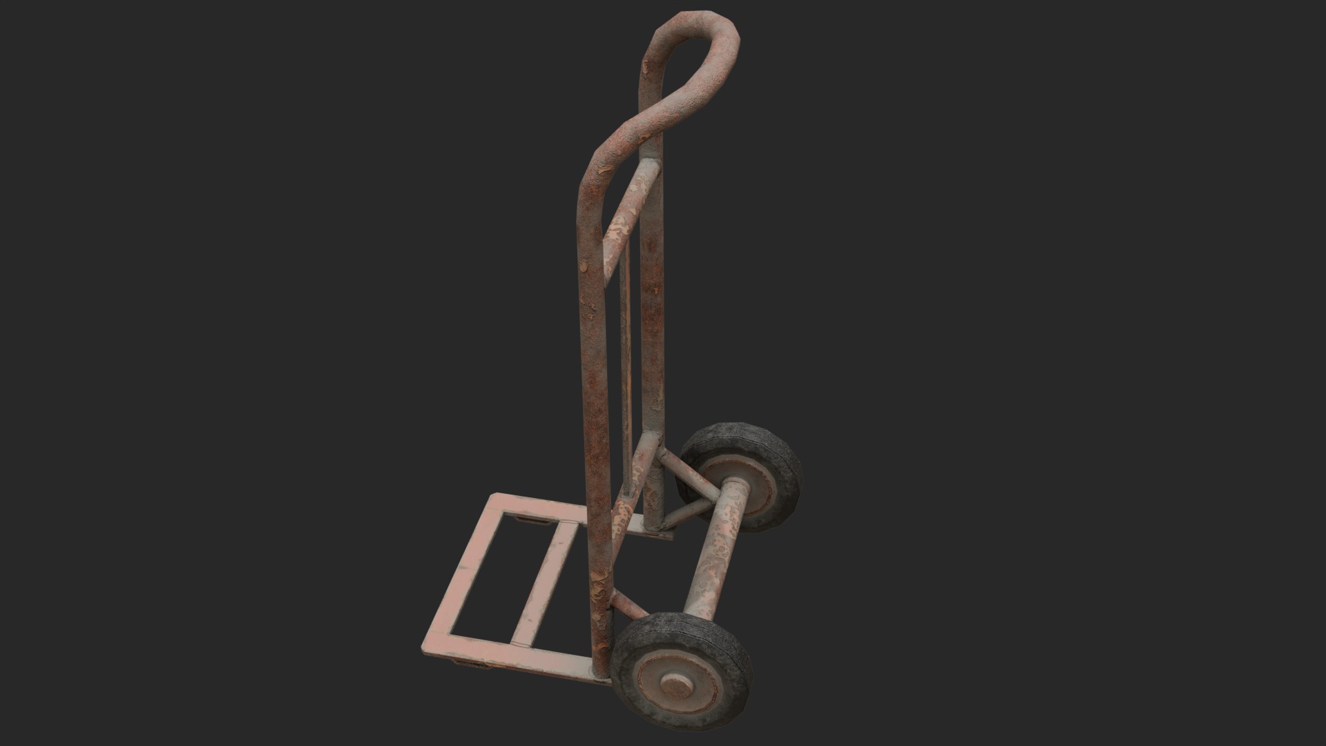 Hand Truck Low-poly 3D model_3