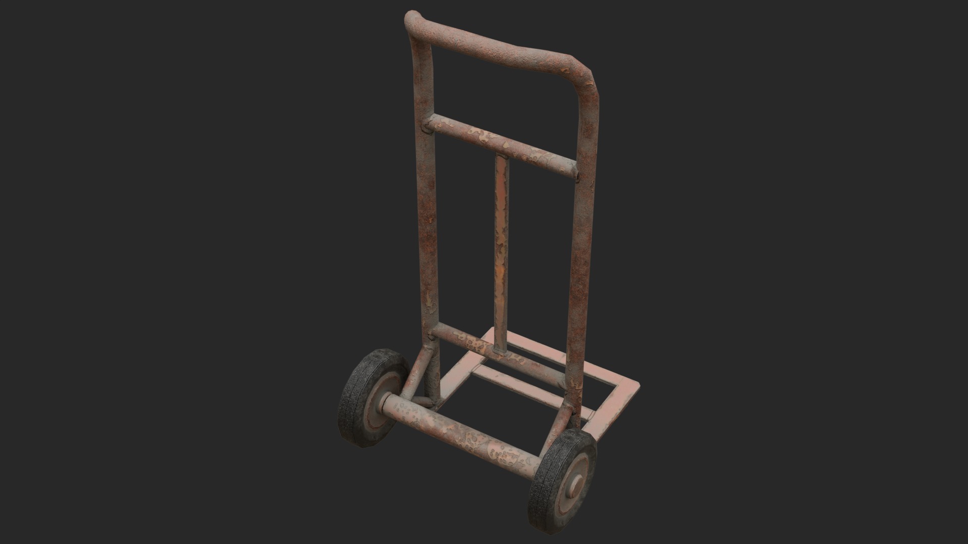 Hand Truck Low-poly 3D model_2