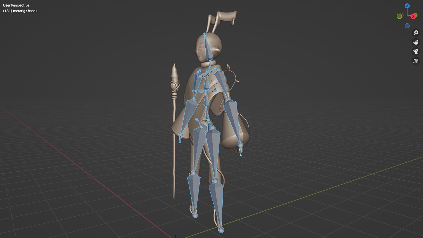 Low Poly game-ready rigged Fantasy magician Green Plant Tribe Low-poly 3D model_9