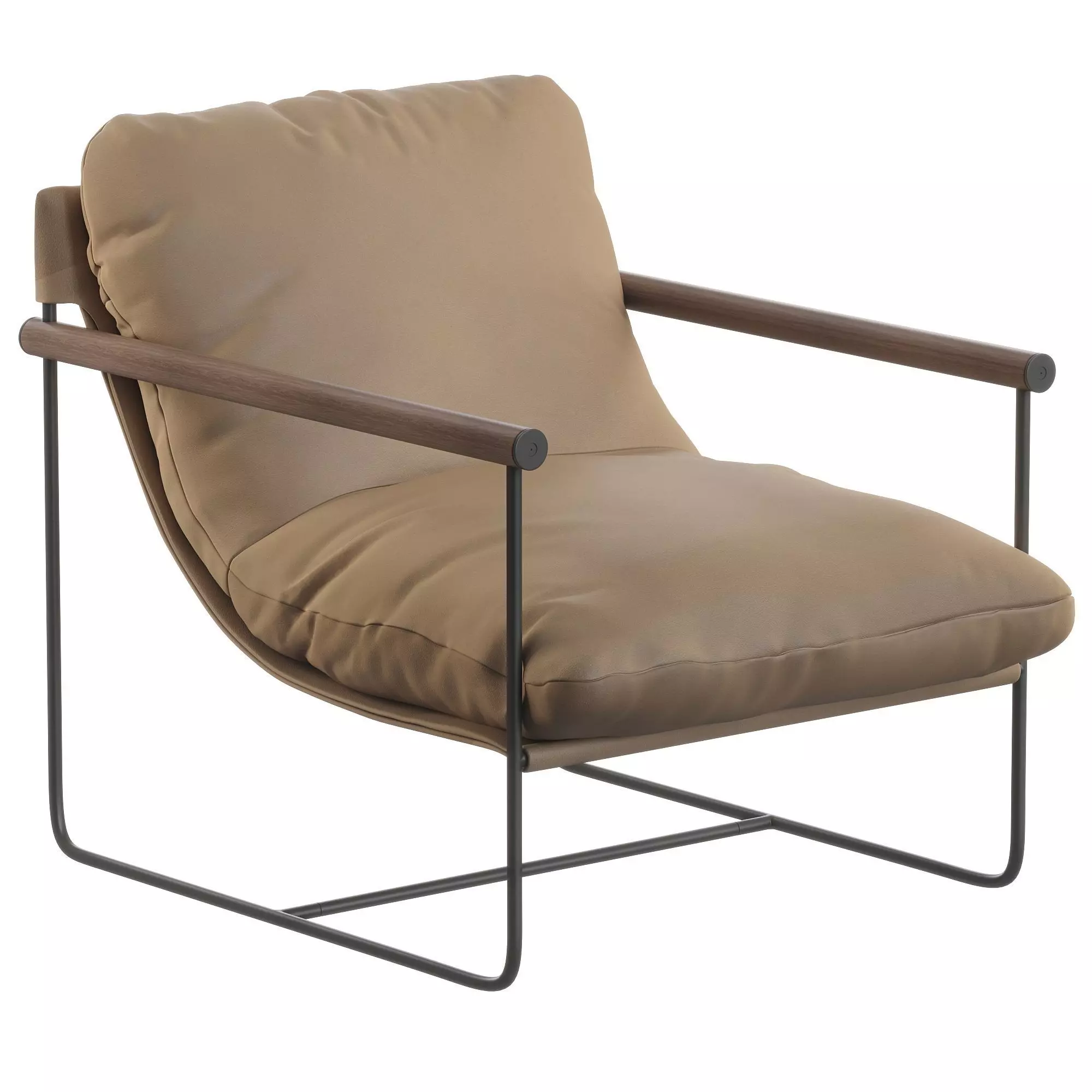 Khai Lounge Chair Tan 3D model