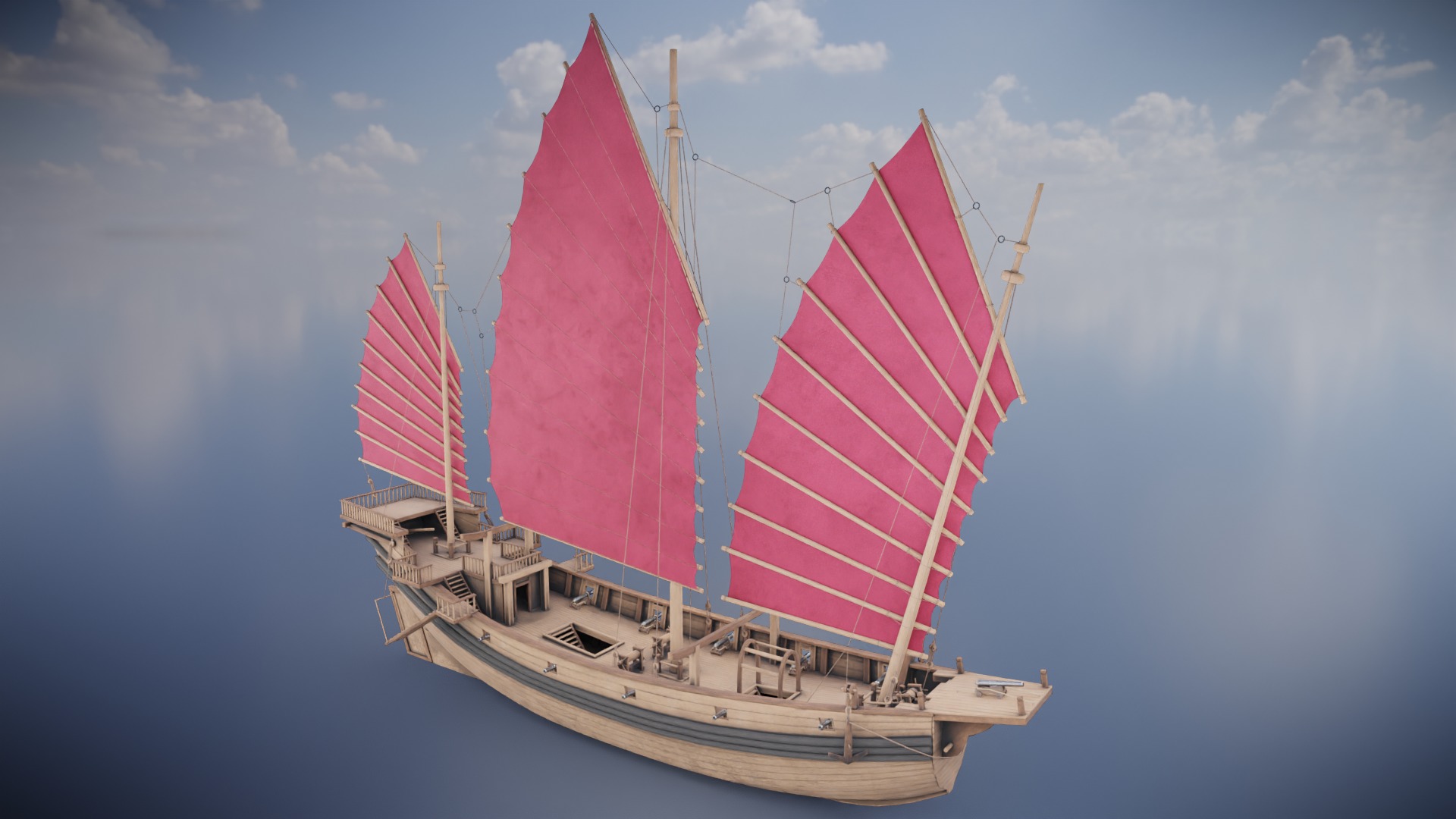 Junk Ship Low-poly 3D model_6