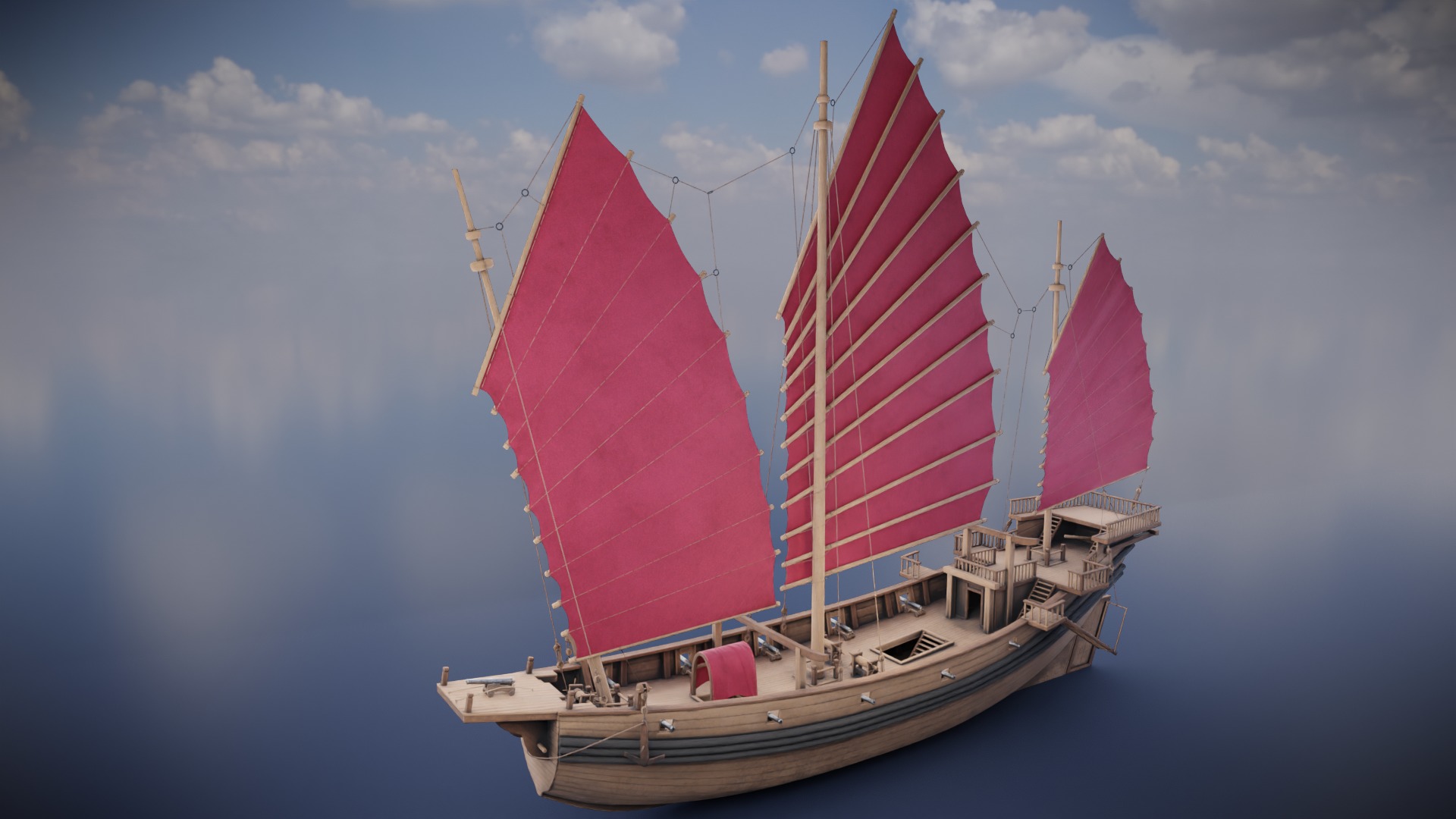 Junk Ship Low-poly 3D model_5