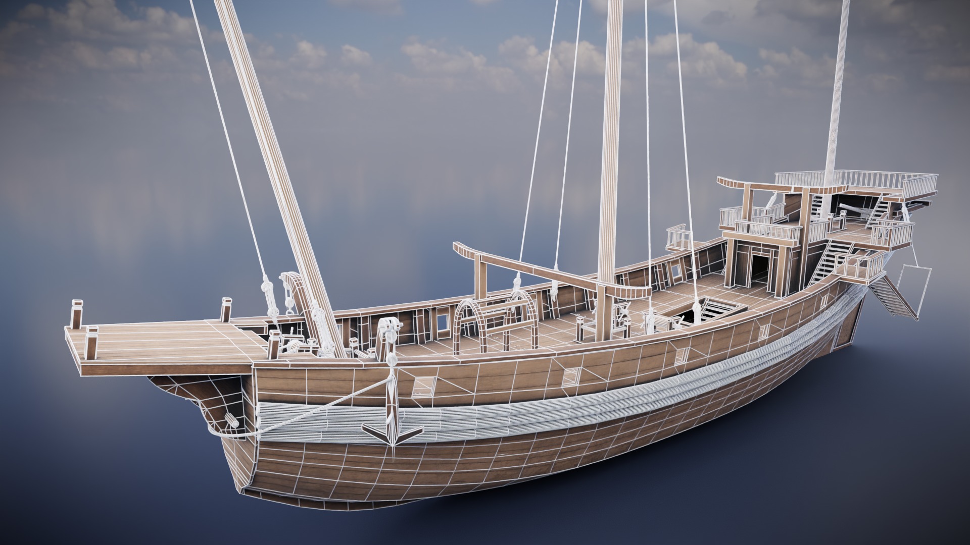 Junk Ship Low-poly 3D model_25