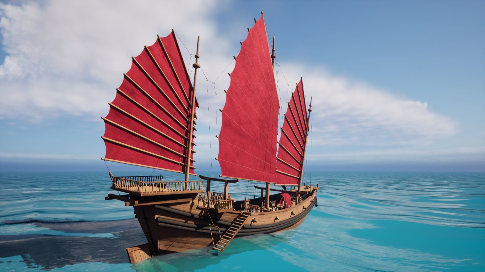 Junk Ship Low-poly 3D model_3