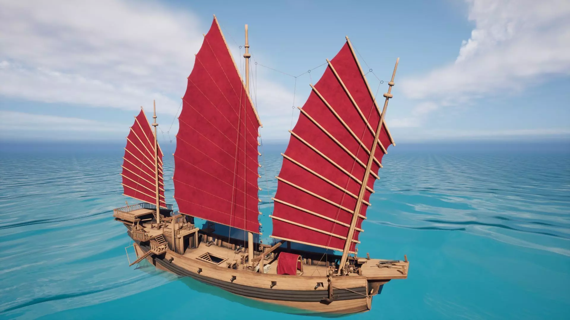 Junk Ship Low-poly 3D model_0