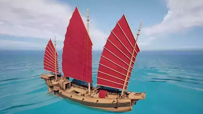 Junk Ship Low-poly 3D model