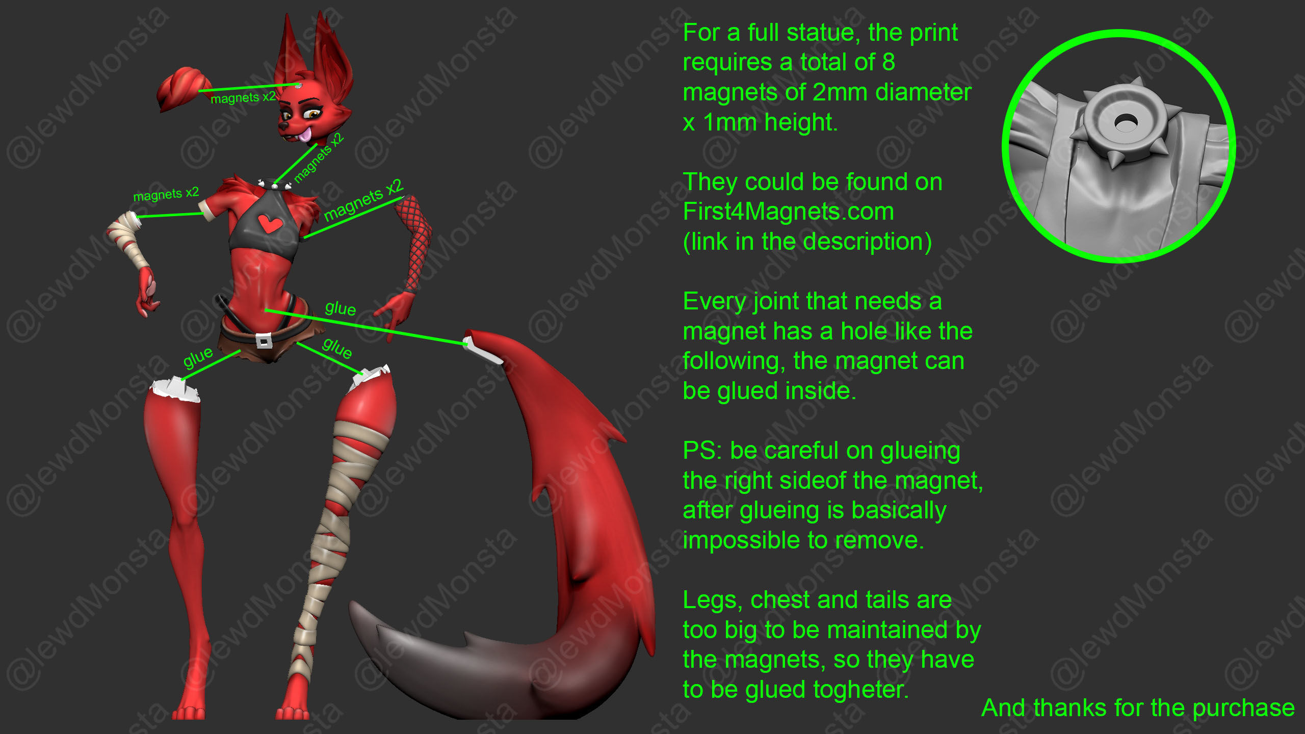 Foxy FNAF - 3D Print Garage Kit 3D print model_4