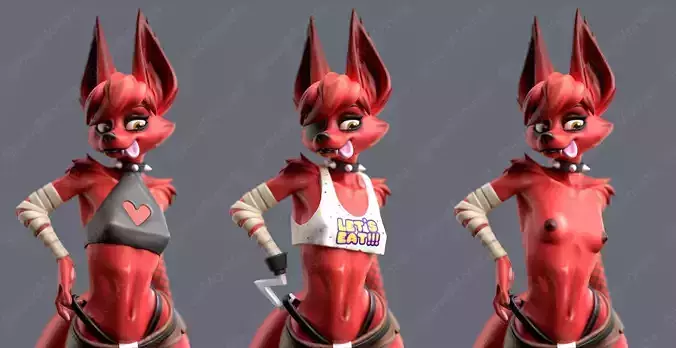 Foxy FNAF - 3D Print Garage Kit 3D print model