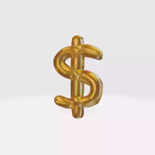 Glossy Golden Dollar Sign