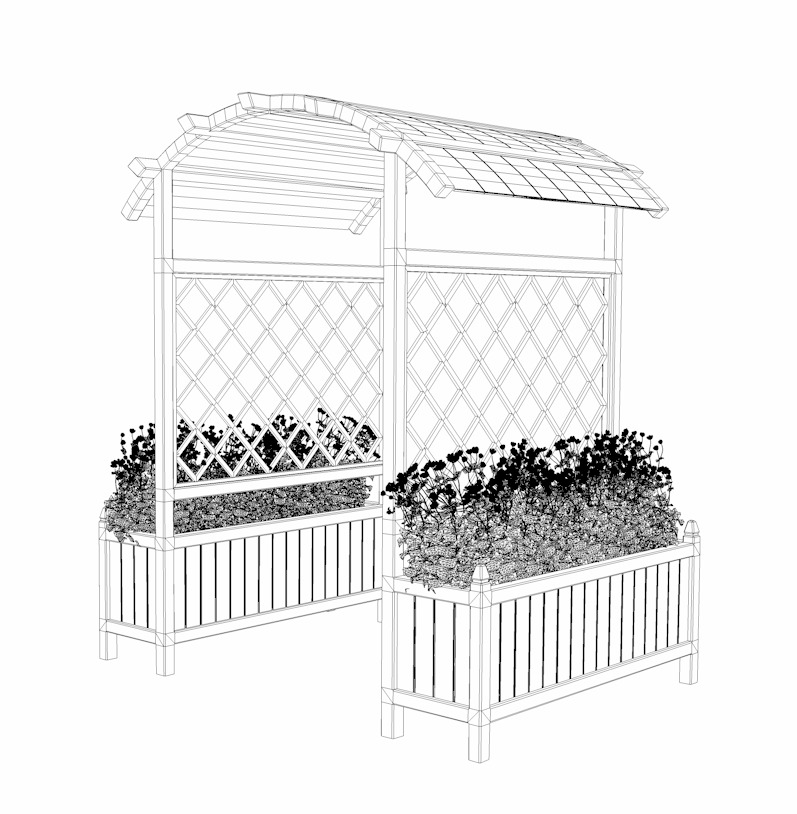 Planter Arch 01 Free 3D model_2