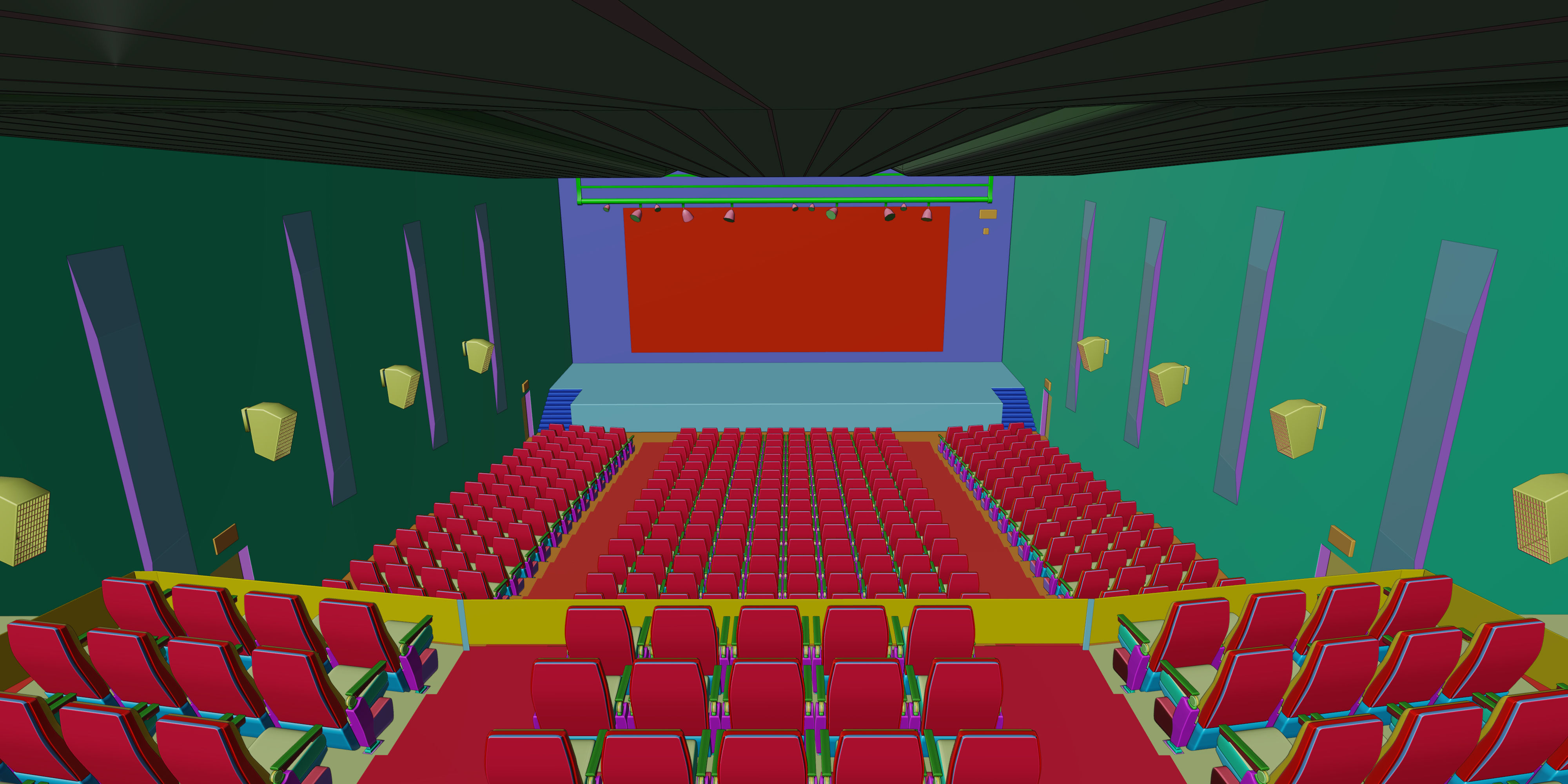 Auditorium- High detailed- Interior Low-poly 3D model_33