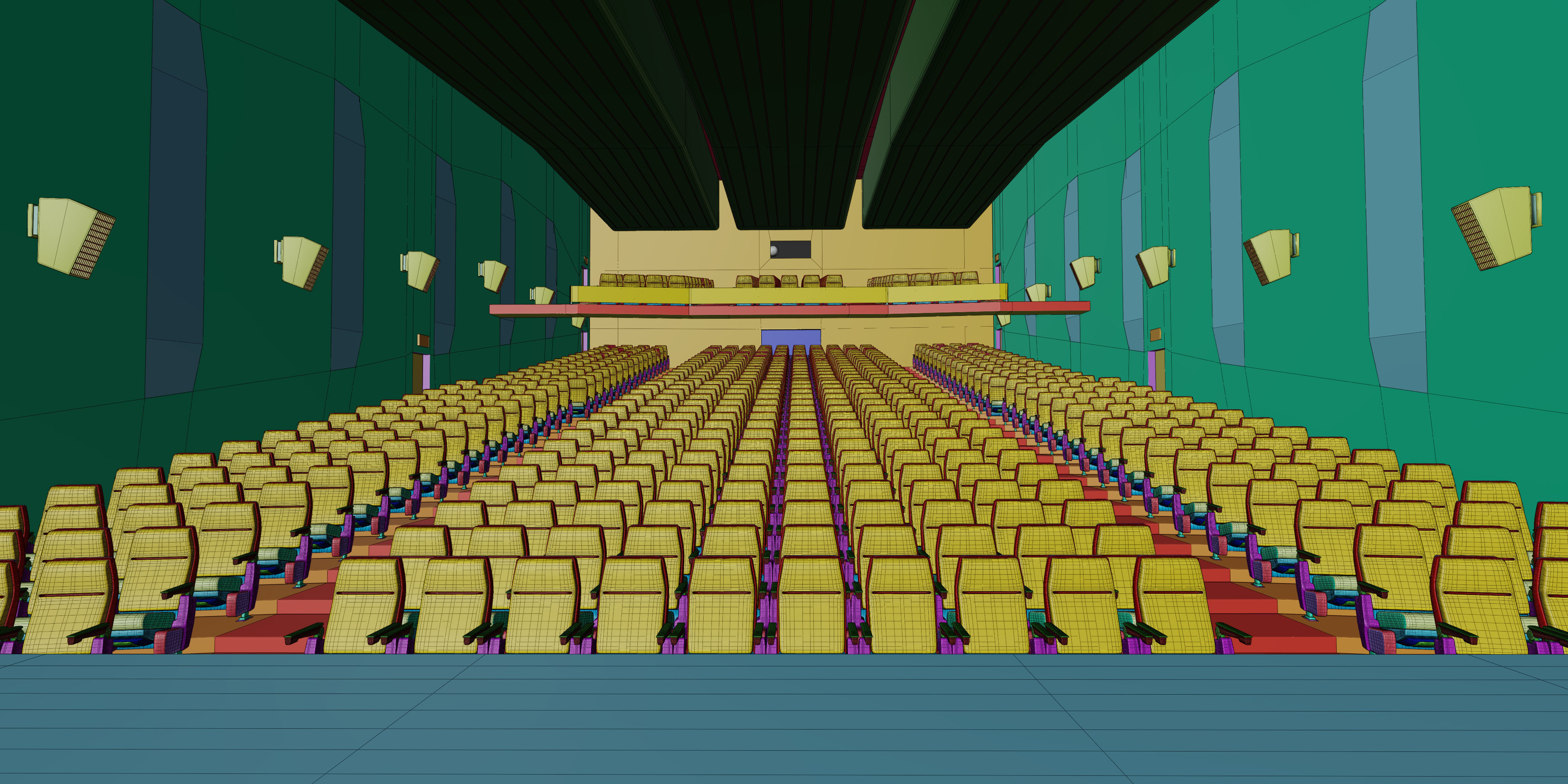 Auditorium- High detailed- Interior Low-poly 3D model_25