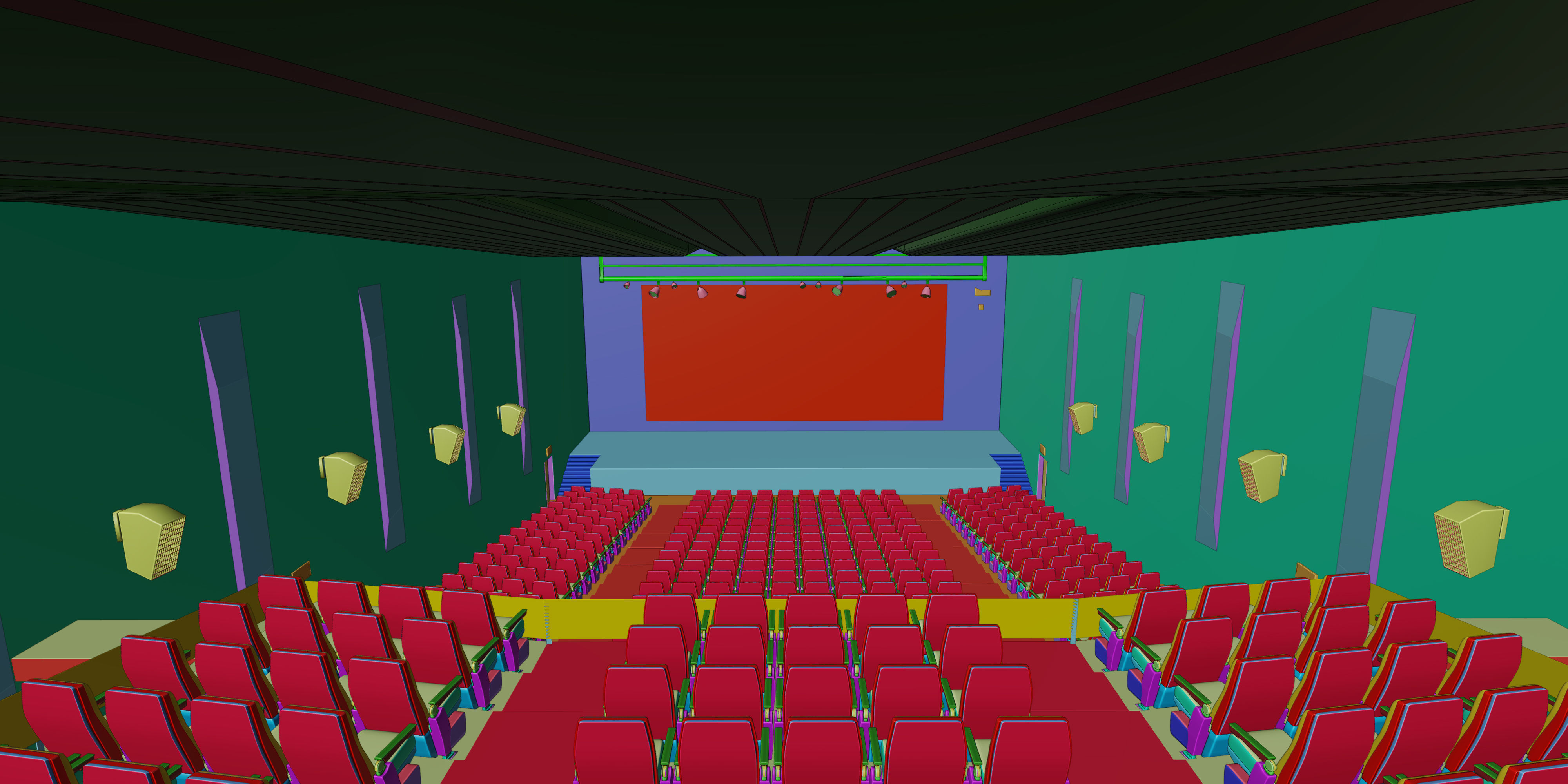 Auditorium- High detailed- Interior Low-poly 3D model_38