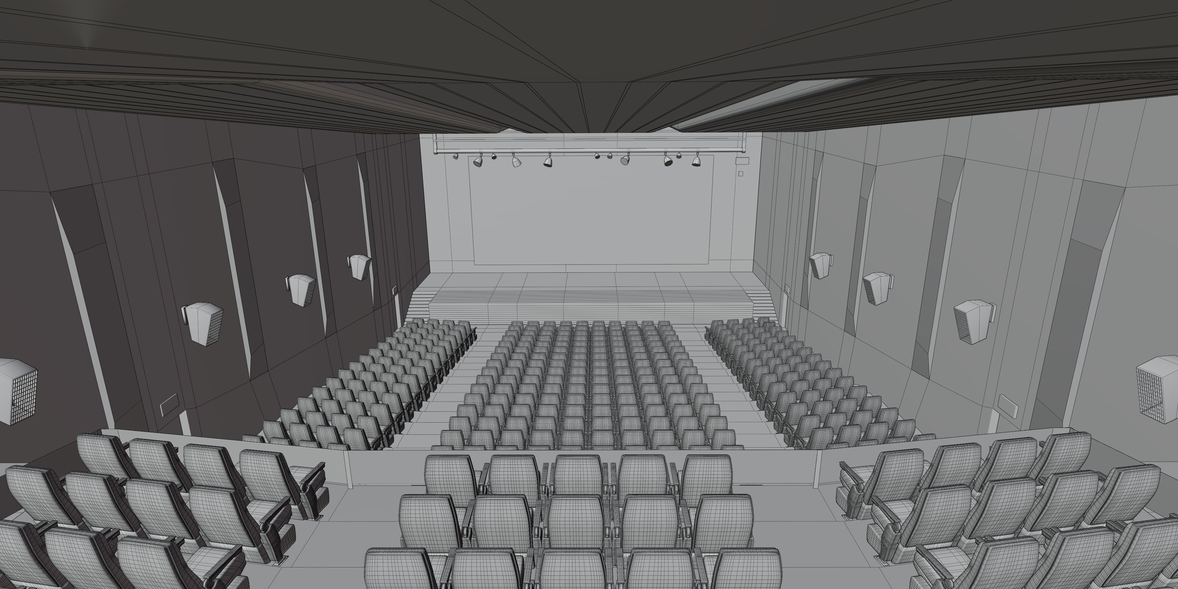 Auditorium- High detailed- Interior Low-poly 3D model_15