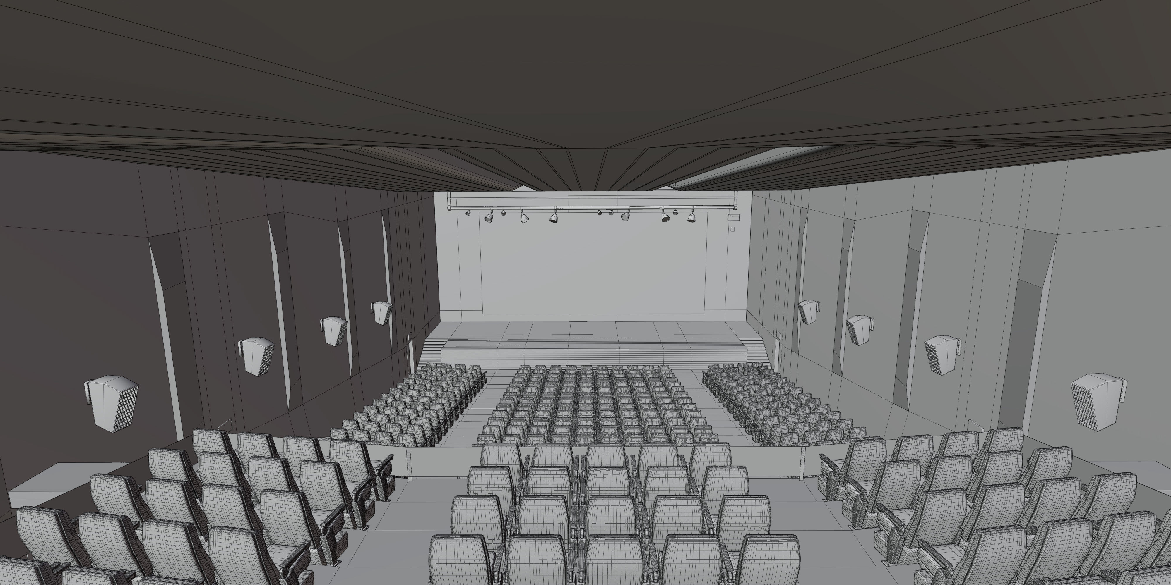 Auditorium- High detailed- Interior Low-poly 3D model_20