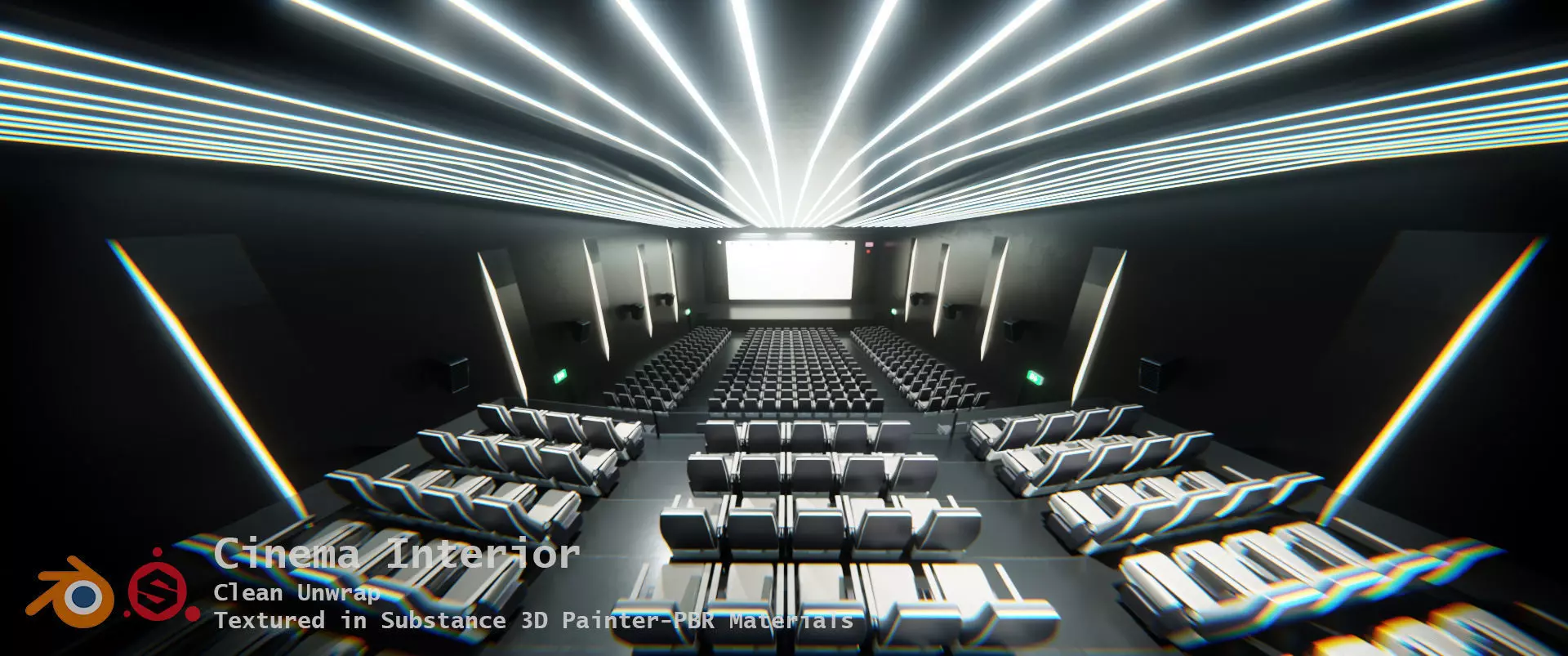 Auditorium- High detailed- Interior Low-poly 3D model_0