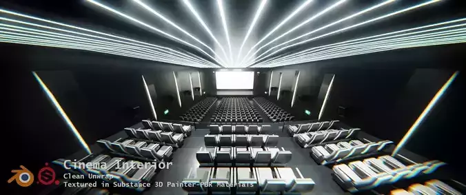 Auditorium- High detailed- Interior Low-poly 3D model