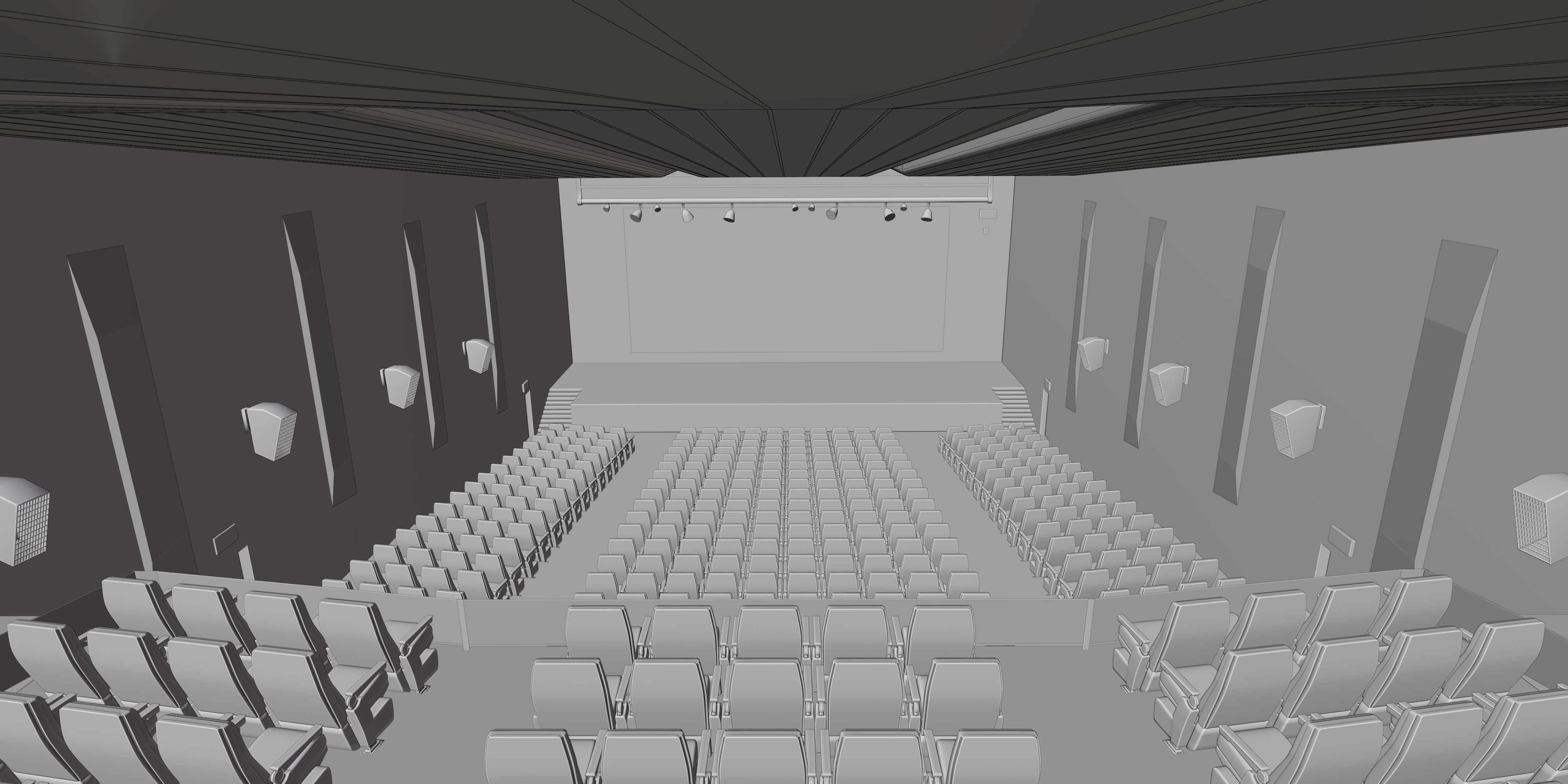 Auditorium- High detailed- Interior Low-poly 3D model_27