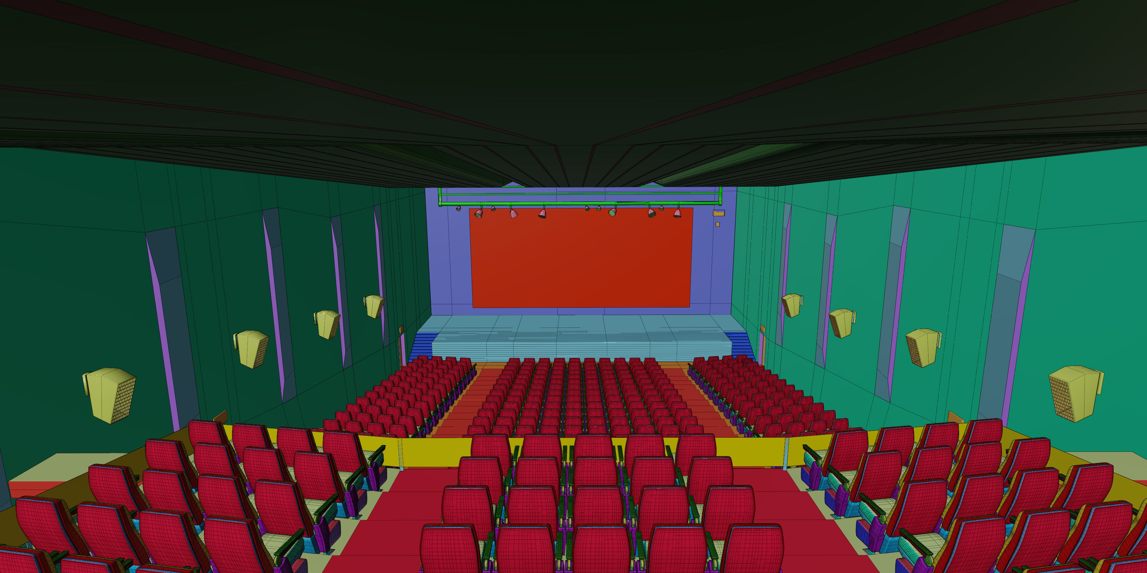Auditorium- High detailed- Interior Low-poly 3D model_26