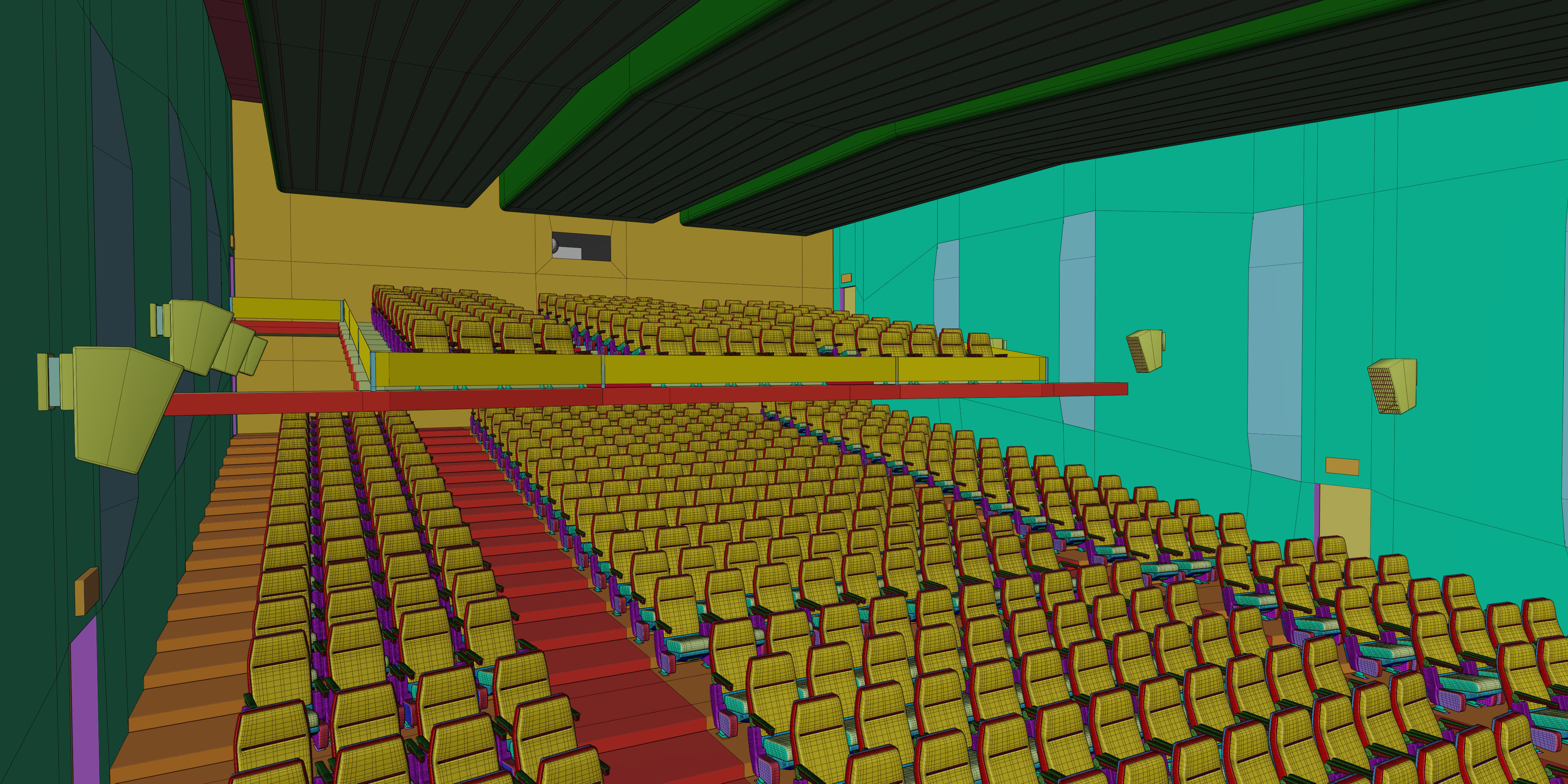 Auditorium- High detailed- Interior Low-poly 3D model_23