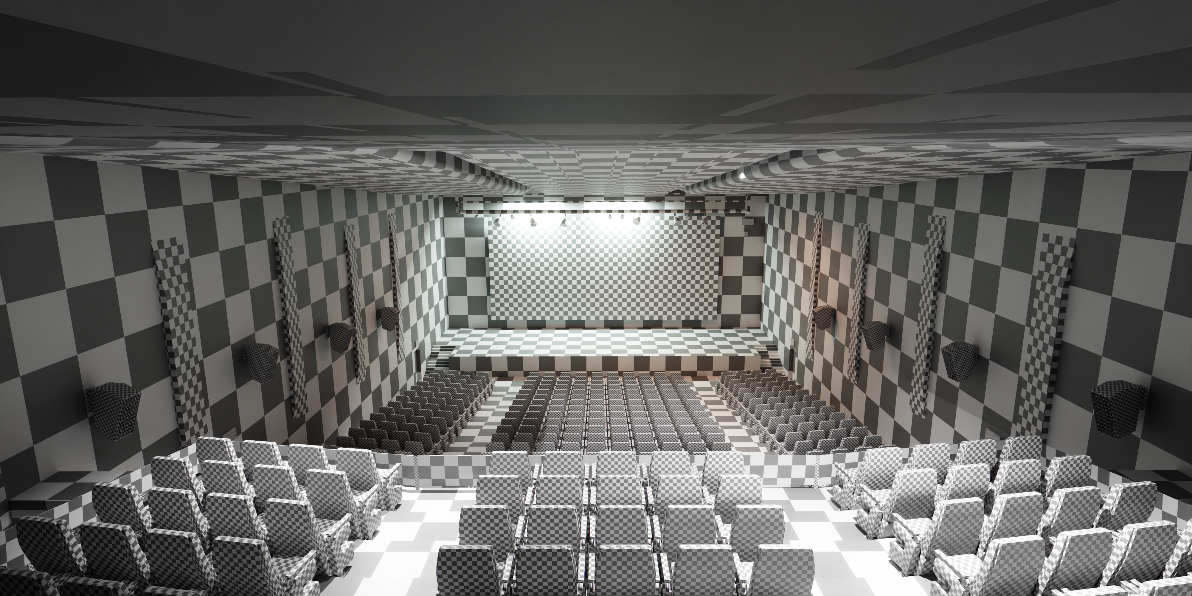 Auditorium- High detailed- Interior Low-poly 3D model_14