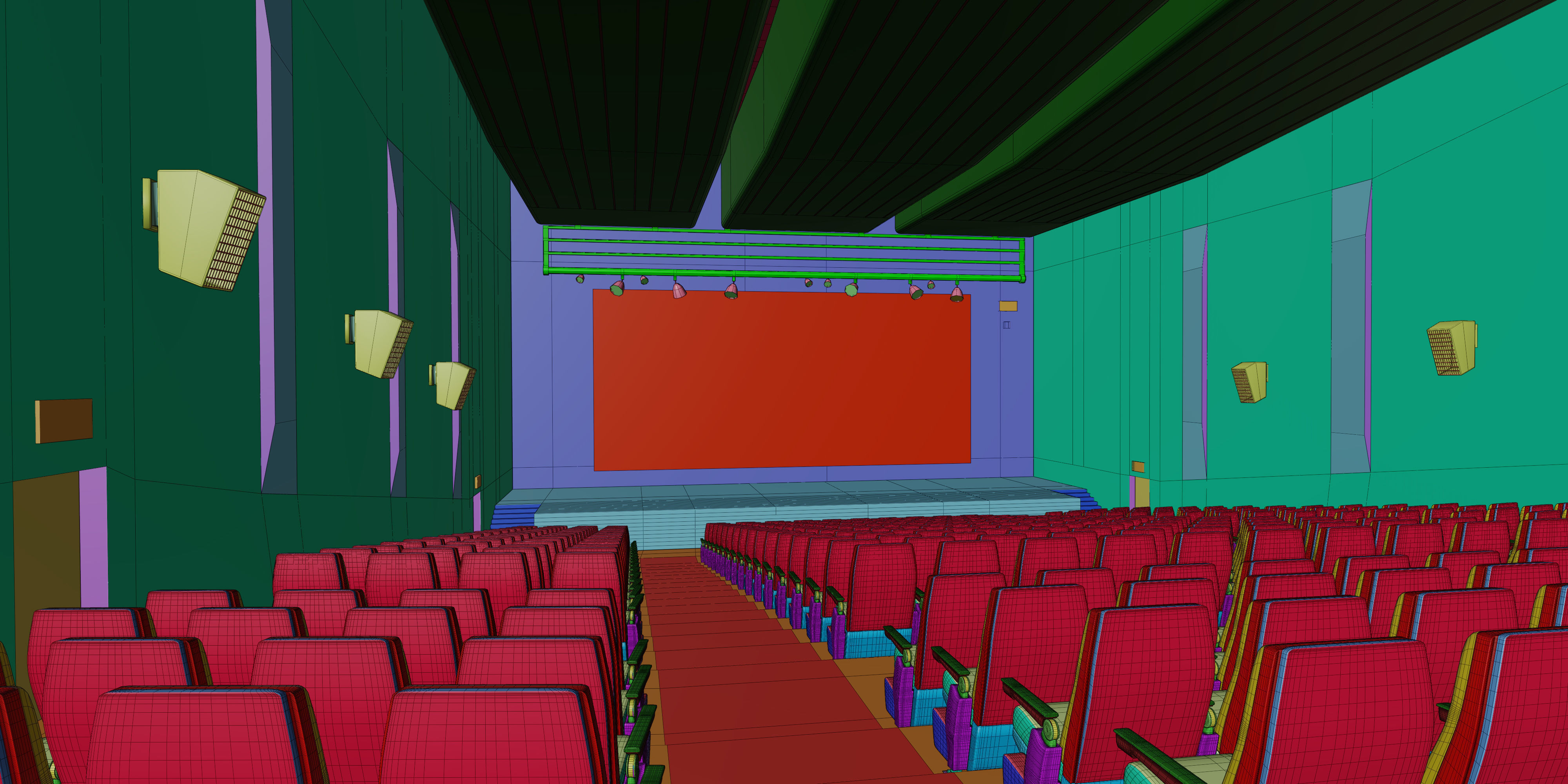 Auditorium- High detailed- Interior Low-poly 3D model_24