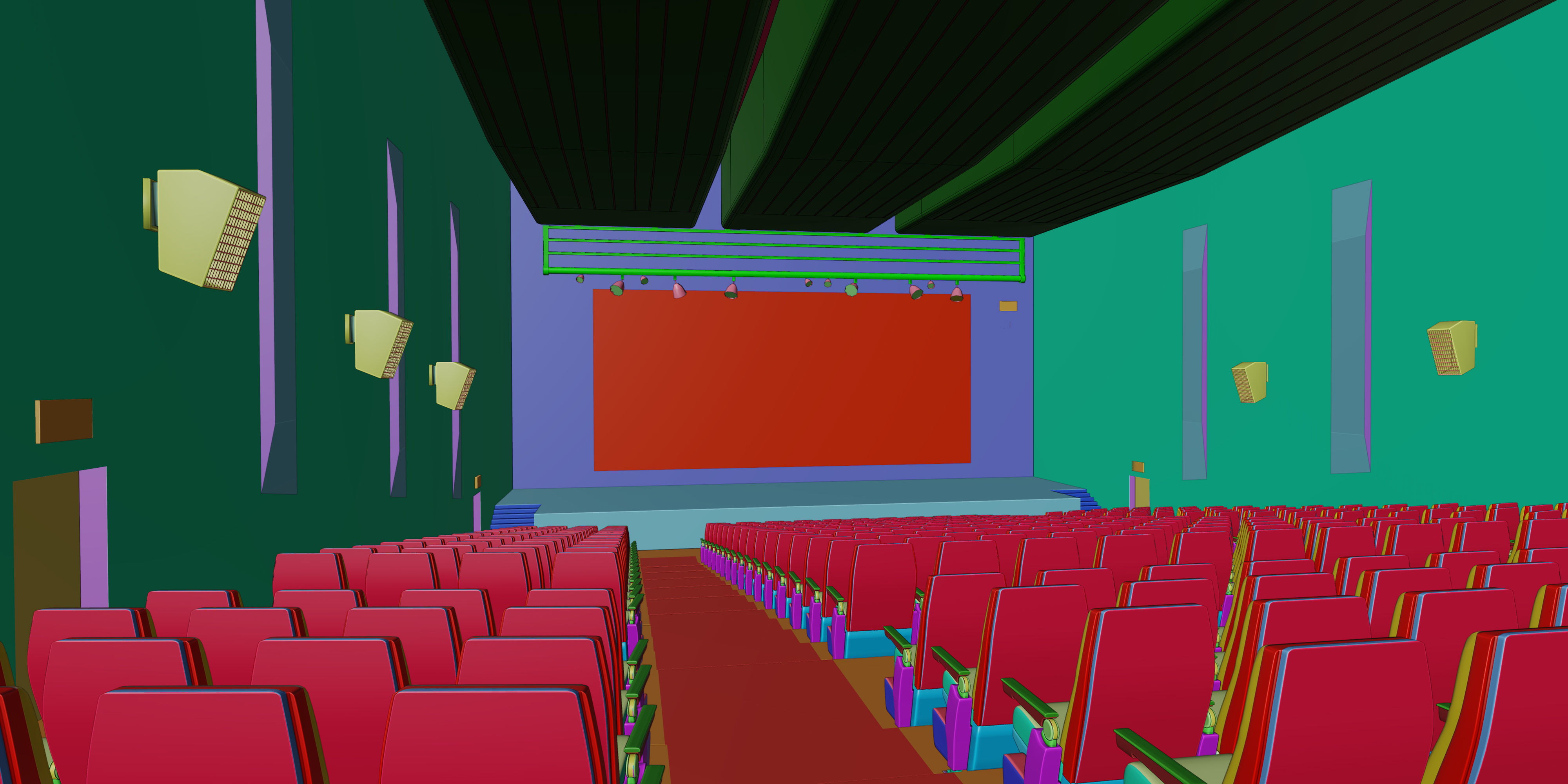 Auditorium- High detailed- Interior Low-poly 3D model_36