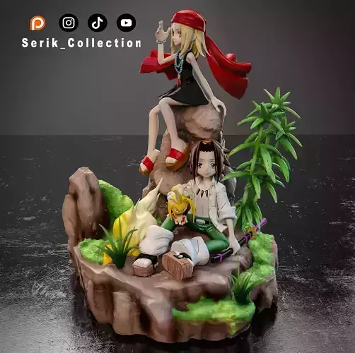 SHAMAN KING DIORAMA - ANNA AND YOH 3D print model