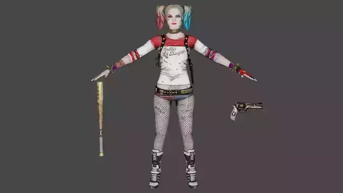 Harley Quinn Low-poly 3D model