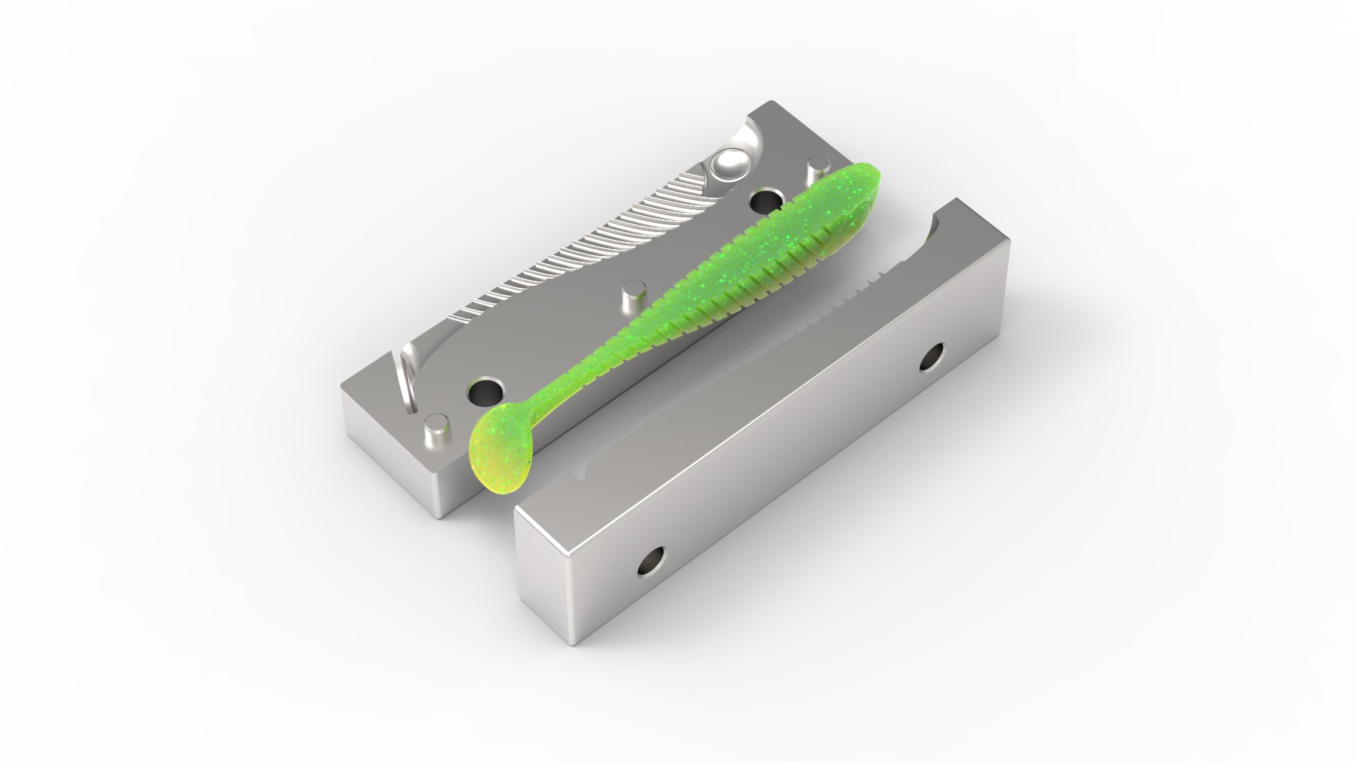 Open pour mold for fishing lure 3D print model_12