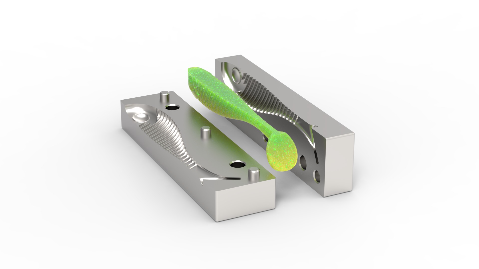 Open pour mold for fishing lure 3D print model_16