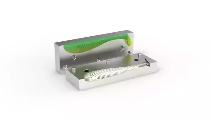Open pour mold for fishing lure