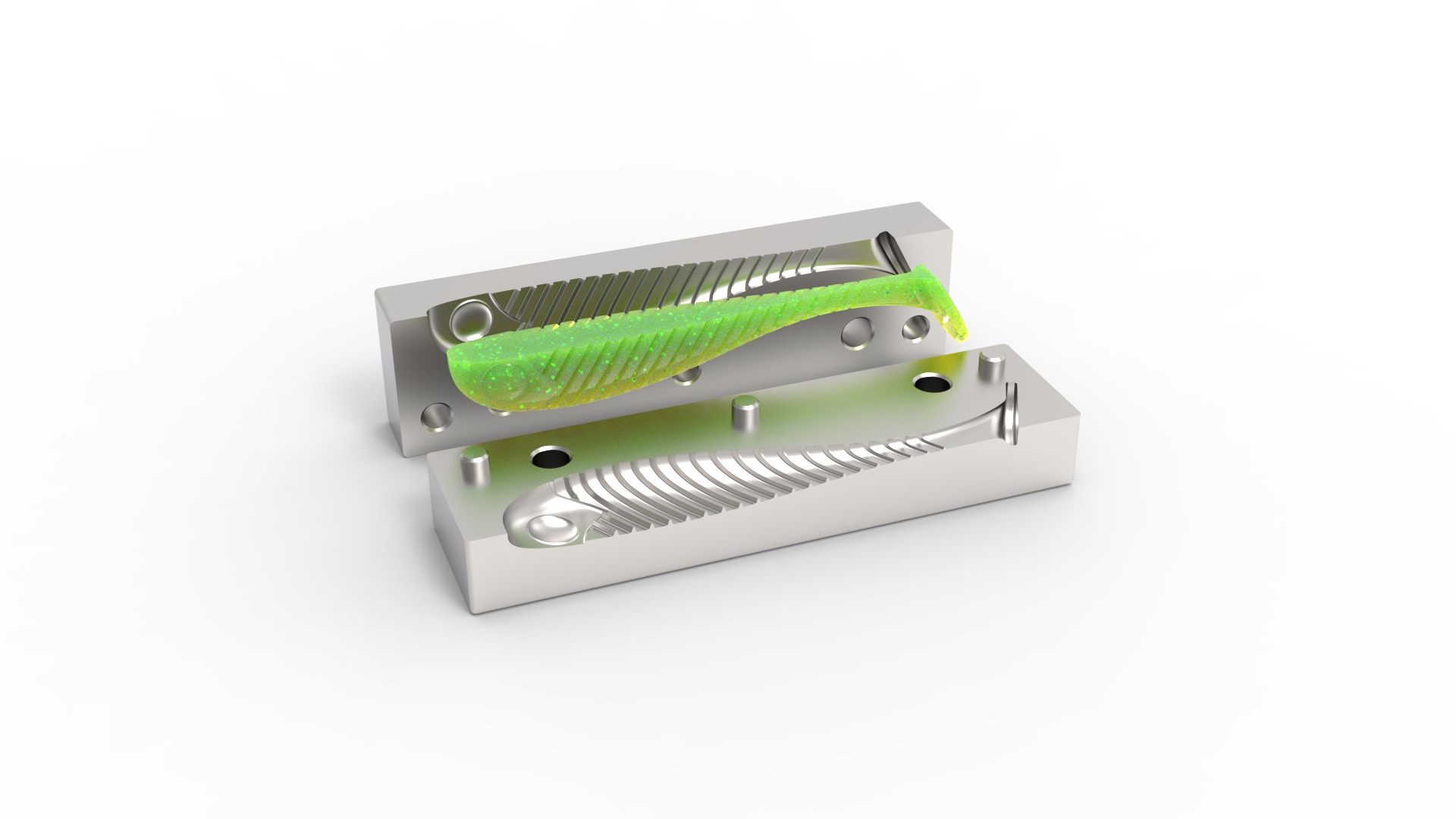 Open pour mold for fishing lure 3D print model_4