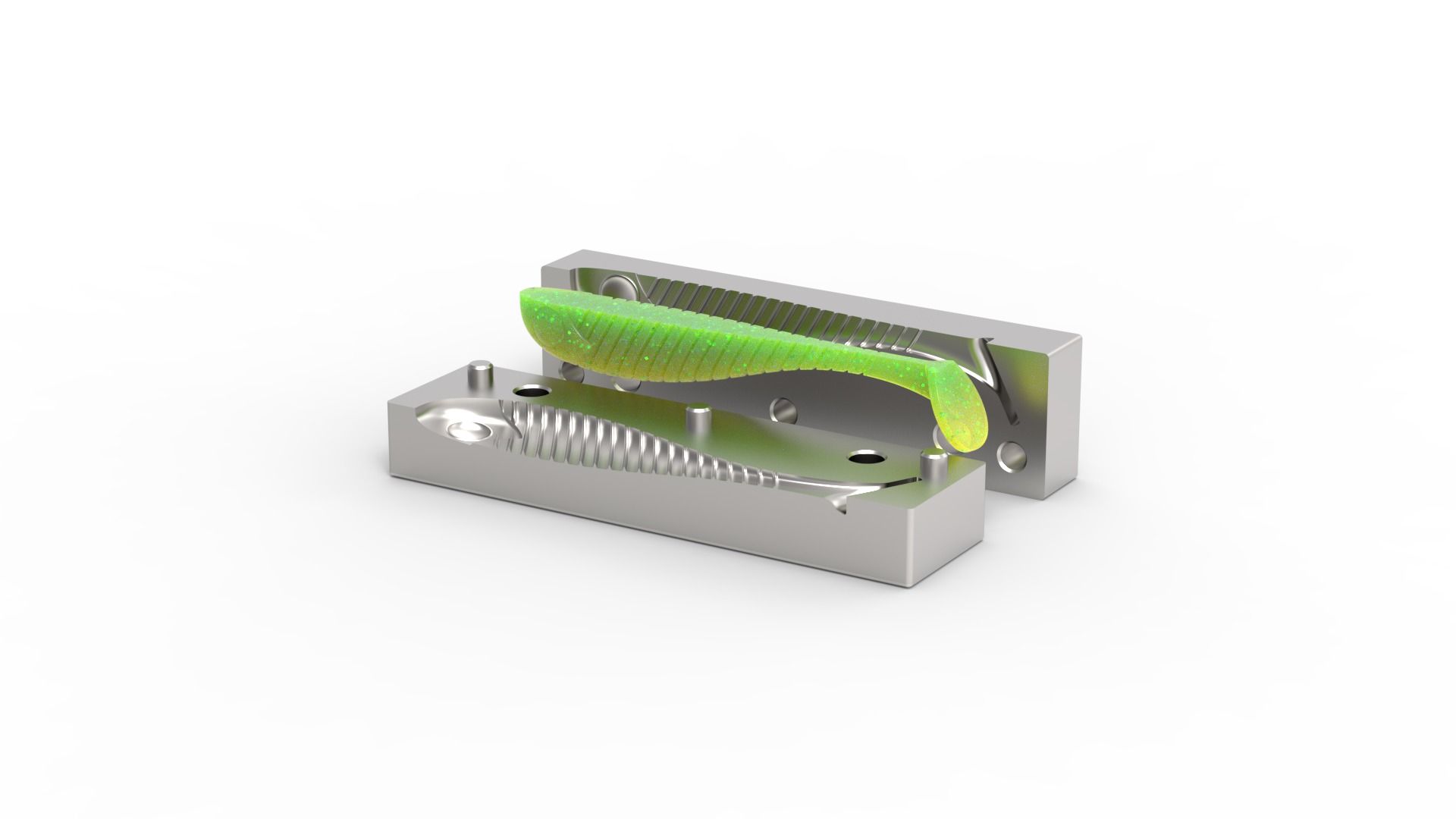 Open pour mold for fishing lure 3D print model_15