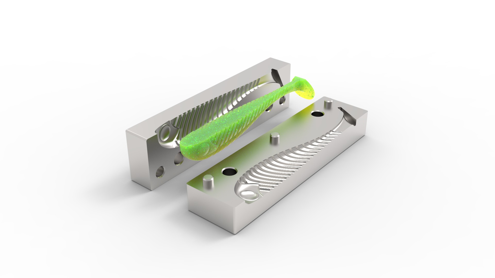 Open pour mold for fishing lure 3D print model_5