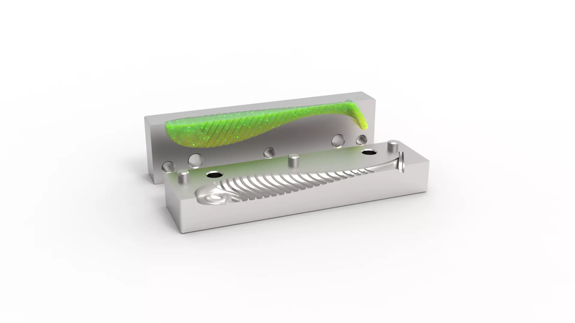 Open pour mold for fishing lure 3D print model_0