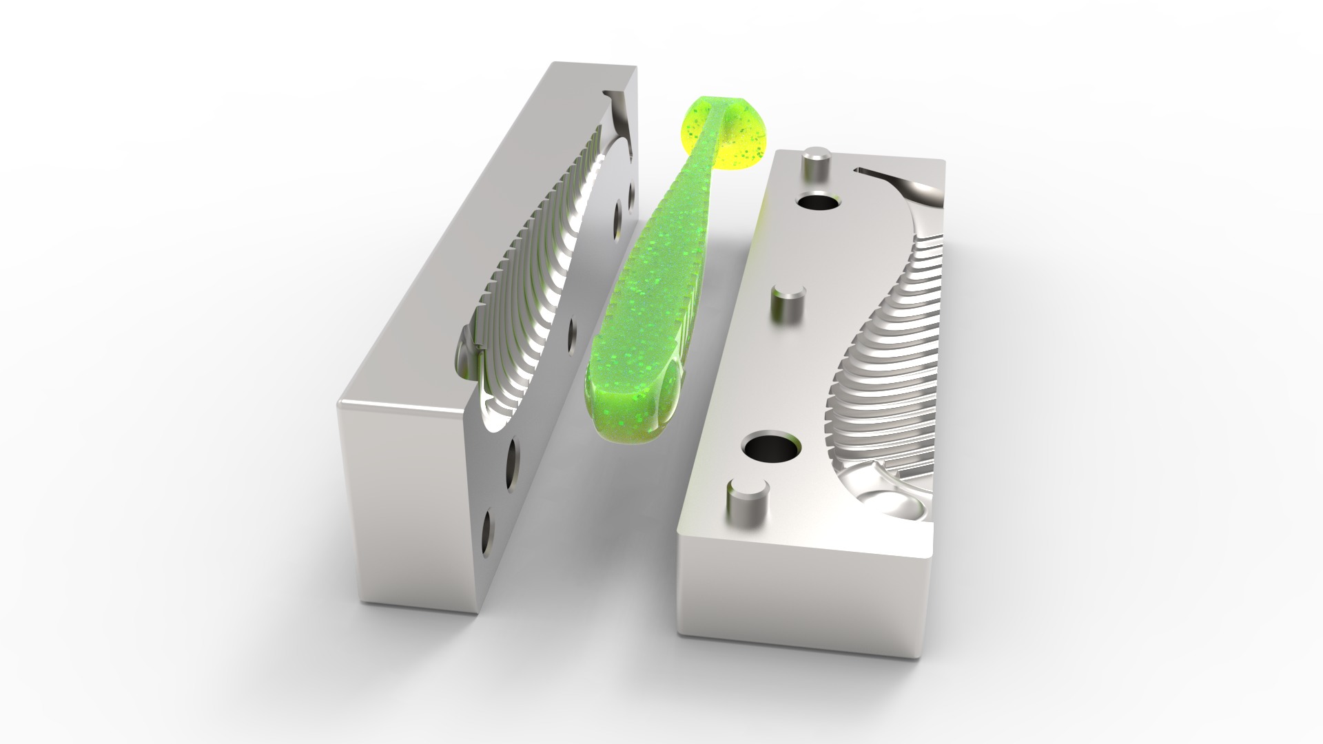 Open pour mold for fishing lure 3D print model_6