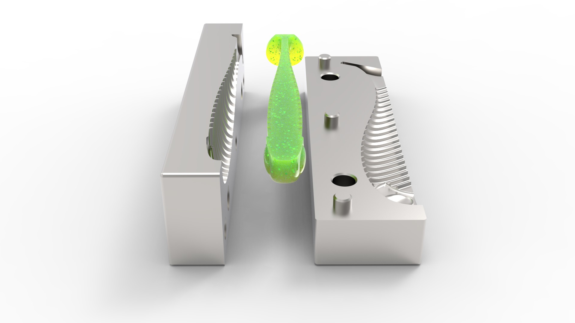 Open pour mold for fishing lure 3D print model_7