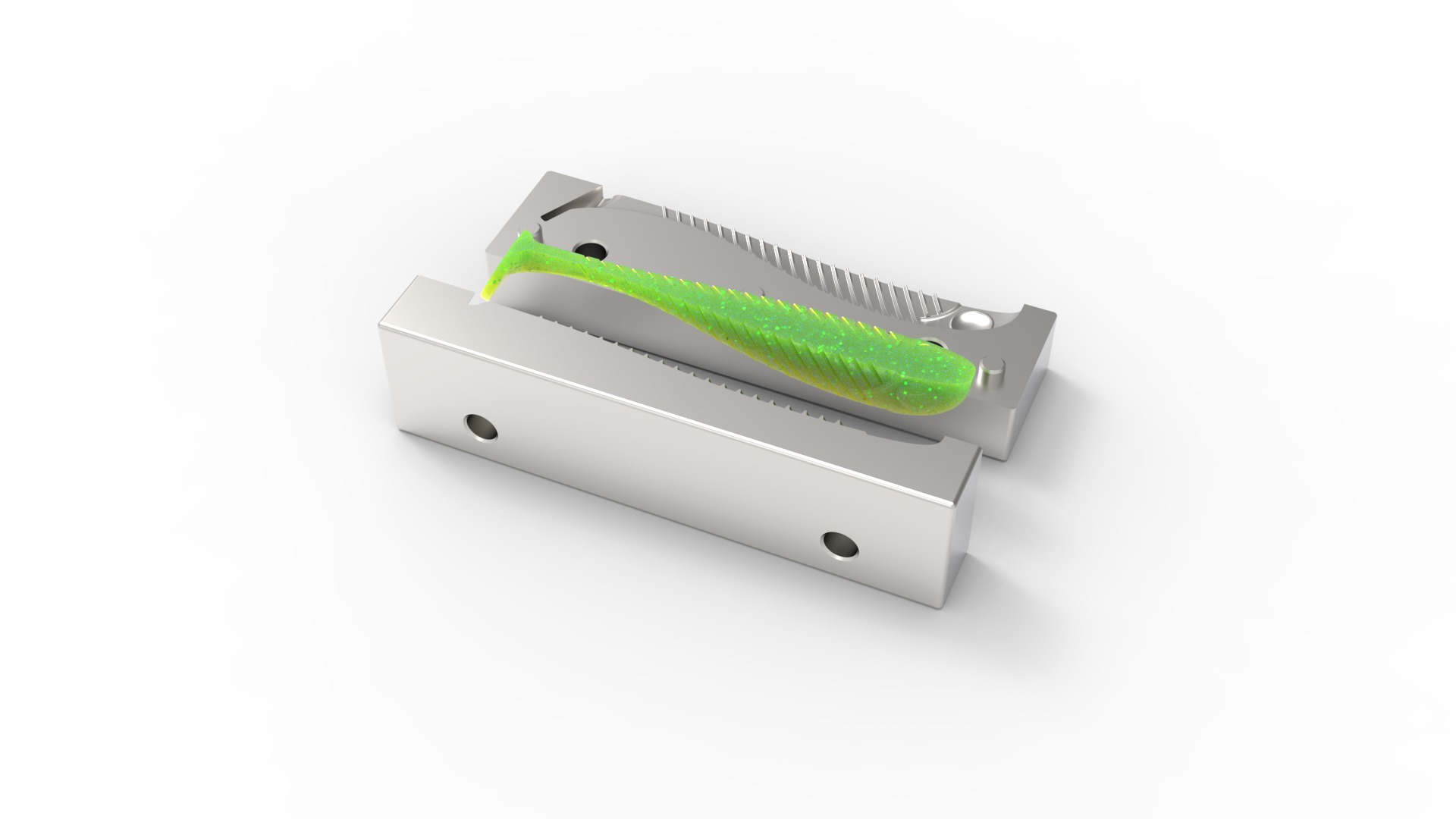 Open pour mold for fishing lure 3D print model_9
