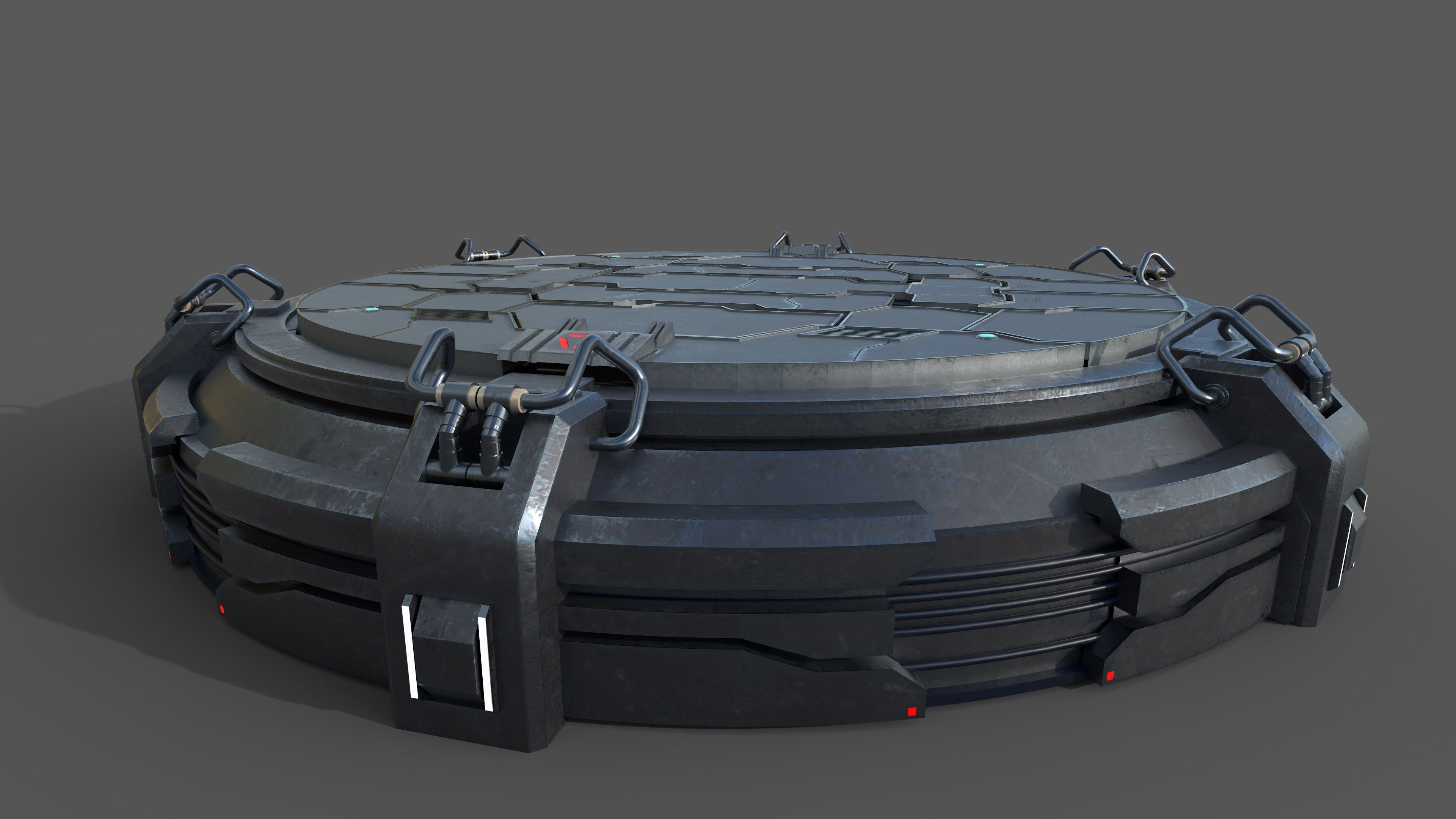 Futuristic podium Low-poly 3D model_1