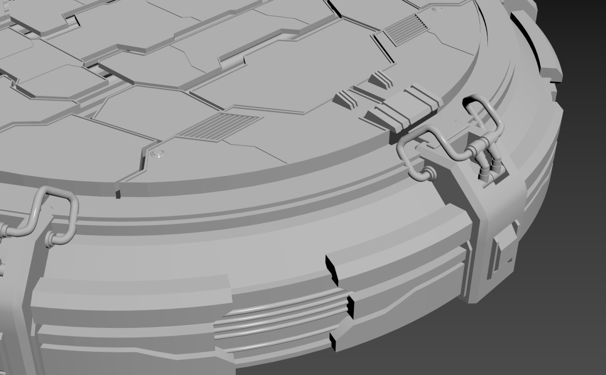 Futuristic podium Low-poly 3D model_8